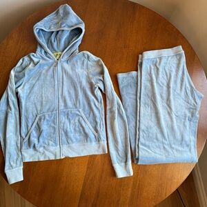 Y2K Juicy Couture Light Blue Velour Tracksuit- Made in Glamorous USA